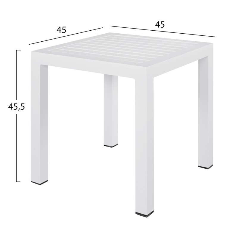 ΤΡΑΠΕΖΙ ΑΛΟΥΜΙΝΙΟΥ QIANA HM5402.01 ΛΕΥΚΟ 45x45x45,5 εκ.