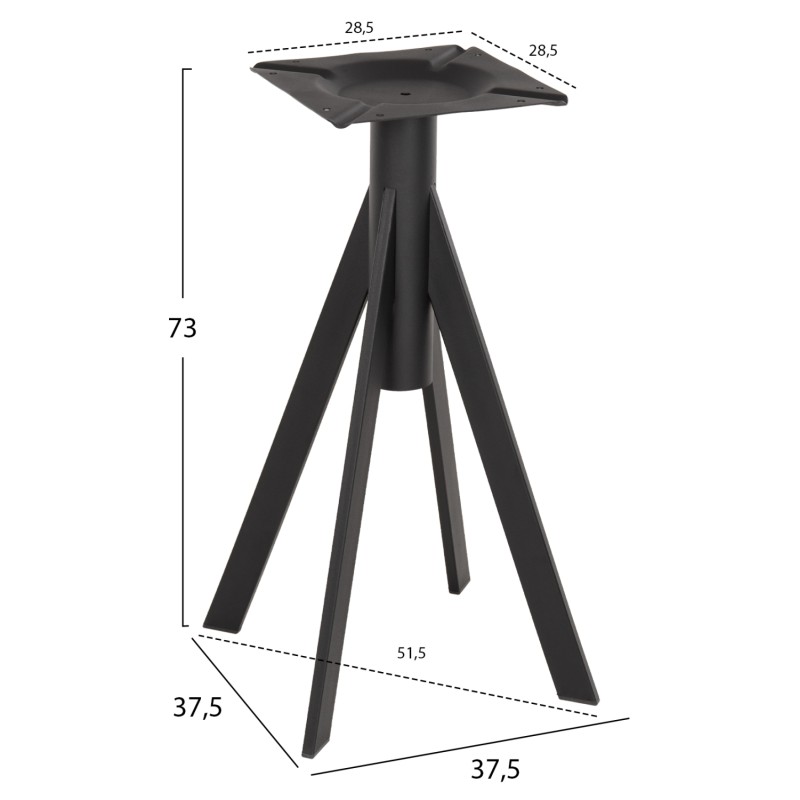 ΒΑΣΗ ΤΡΑΠΕΖΙΟΥ ΜΑΥΡΗ ΜΕΤΑΛΛΙΚΗ ΗΜ5918 37,5x37,5x73Y εκ.