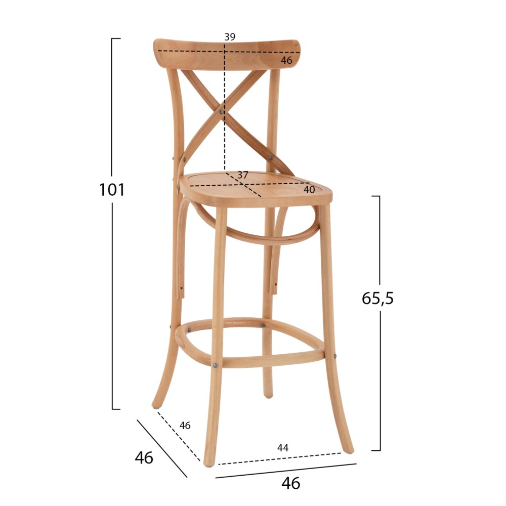 ΣΚΑΜΠΟ ΜΕΣ.ΥΨΟΥΣ GIOLIANA HM8750.01 ΑΠΟ ΟΞΙΑ ΦΥΣΙΚΟ ΜΕ PLYWOOD ΚΑΘΙΣΜΑ 46x46x101Υ εκ.