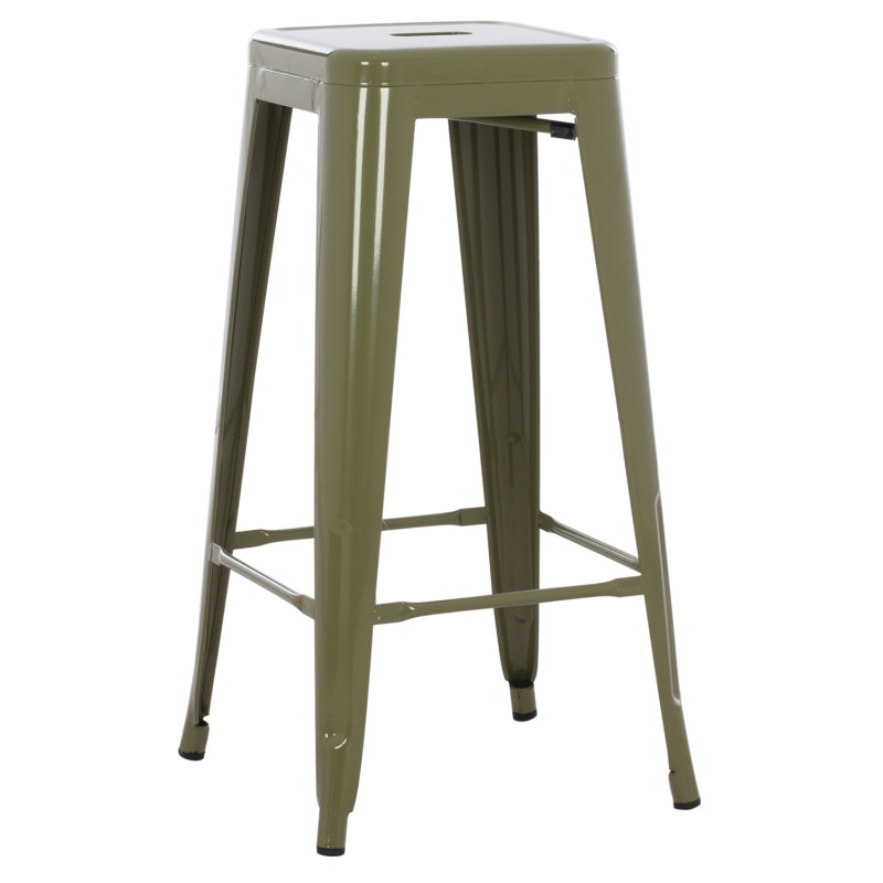 ΣΚΑΜΠΟ BAR ΜΕΤΑΛΛΙΚΟ MELITA ΣΕ DARK OLIVE GREEN HM8642.03 43x43x78 εκ.