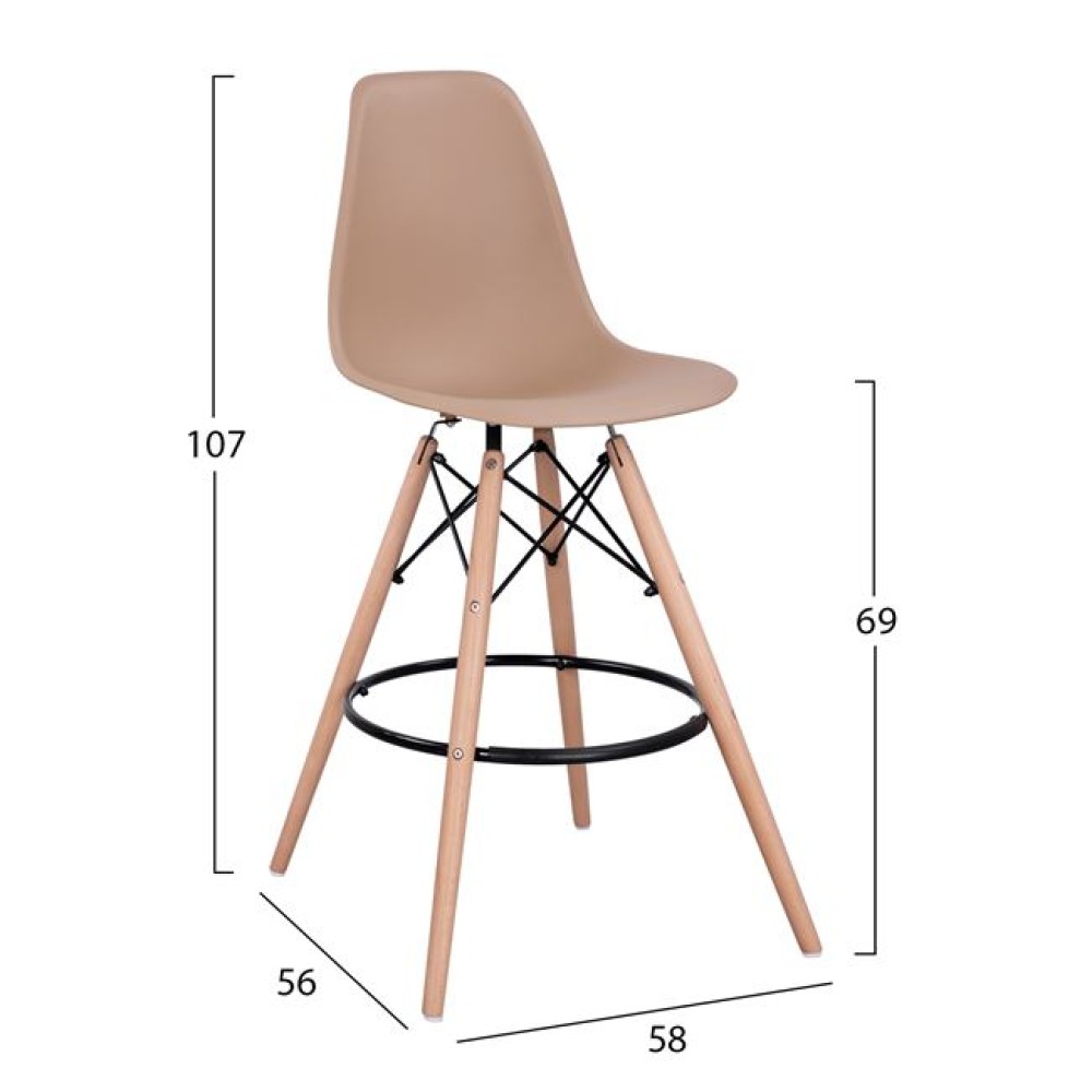 ΣΚΑΜΠΟ ΜΠΑΡ RENATA HM0173.45 ΚΑΠΟΥΤΣΙΝΟ 58x56x107Υ εκ.