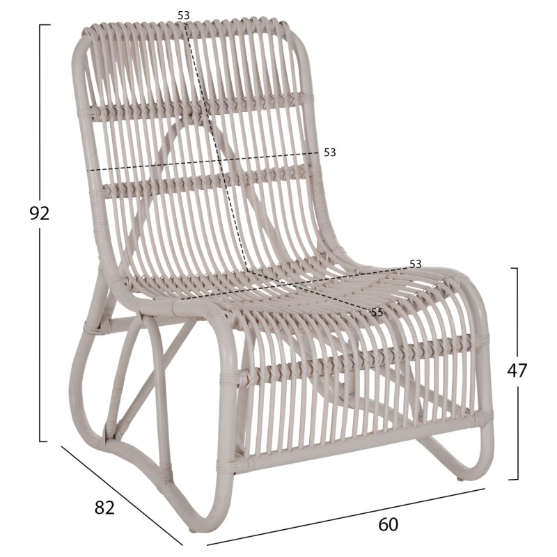 ΠΟΛΥΘΡΟΝΑ BRONNY ΕΞΩΤ.ΧΩΡΟΥ HM9644.02 RATTAN ΣΕ ΛΕΥΚΟ ΧΡΩΜΑ 60x82x92Υεκ.