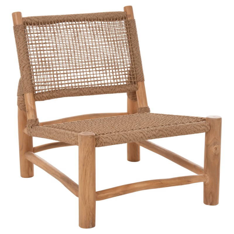 ΚΑΡΕΚΛΑ LONDER HM5986 ΞΥΛΟ TEAK ΣΕ ΦΥΣΙΚΟ ΚΑΙ ΣΥΝΘΕΤΙΚΟ RATTAN 63x77x77Υεκ.