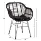 ΠΟΛΥΘΡΟΝΑ ΜΕ ΜΑΞΙΛΑΡΙ ΜΕΤΑΛΛΙΚΗ ALLEGRA HM5450.32 ΜΕ WICKER ΜΑΥΡΟ 58x59x82Υεκ.