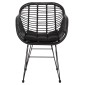 ΠΟΛΥΘΡΟΝΑ ΜΕ ΜΑΞΙΛΑΡΙ ΜΕΤΑΛΛΙΚΗ ALLEGRA HM5450.32 ΜΕ WICKER ΜΑΥΡΟ 58x59x82Υεκ.