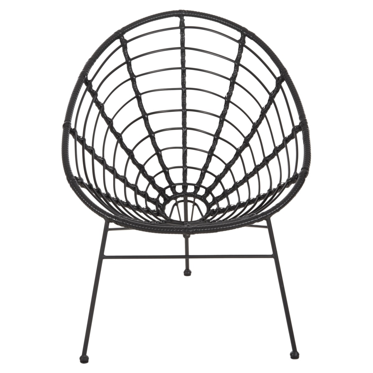 ΠΟΛΥΘΡΟΝΑ ΤΥΠΟΥ ΦΩΛΙΑ ΜΕΤΑΛΛΙΚΗ ALLEGRA HM5458.12 ΜΕ WICKER-ΜΑΥΡΟ 73x78x88Υεκ.