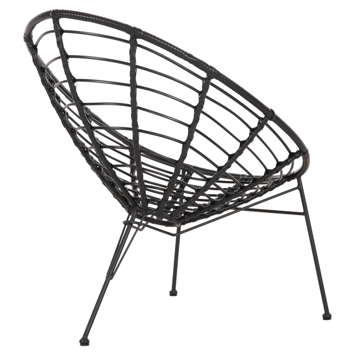 ΠΟΛΥΘΡΟΝΑ ΤΥΠΟΥ ΦΩΛΙΑ ΜΕΤΑΛΛΙΚΗ ALLEGRA HM5458.12 ΜΕ WICKER-ΜΑΥΡΟ 73x78x88Υεκ.