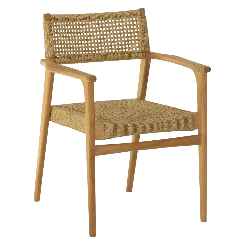 ΠΟΛΥΘΡΟΝΑ NEBO HM9937 ΞΥΛΟ TEAK & ΣΥΝΘ.RATTAN ΣΕ ΦΥΣΙΚΟ ΧΡΩΜΑ 57x63x80,5Υ