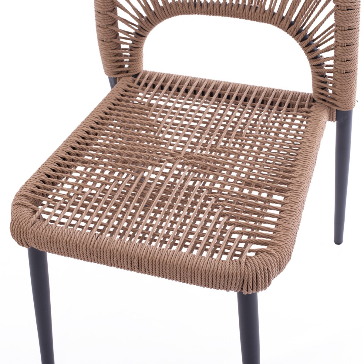 ΚΑΡΕΚΛΑ ΑΛΟΥΜΙΝΙΟΥ ΓΚΡΙ ΜΕ P.E.TWIST RATTAN ΜΠΕΖ HM5770.02 45x63x82Υ εκ.