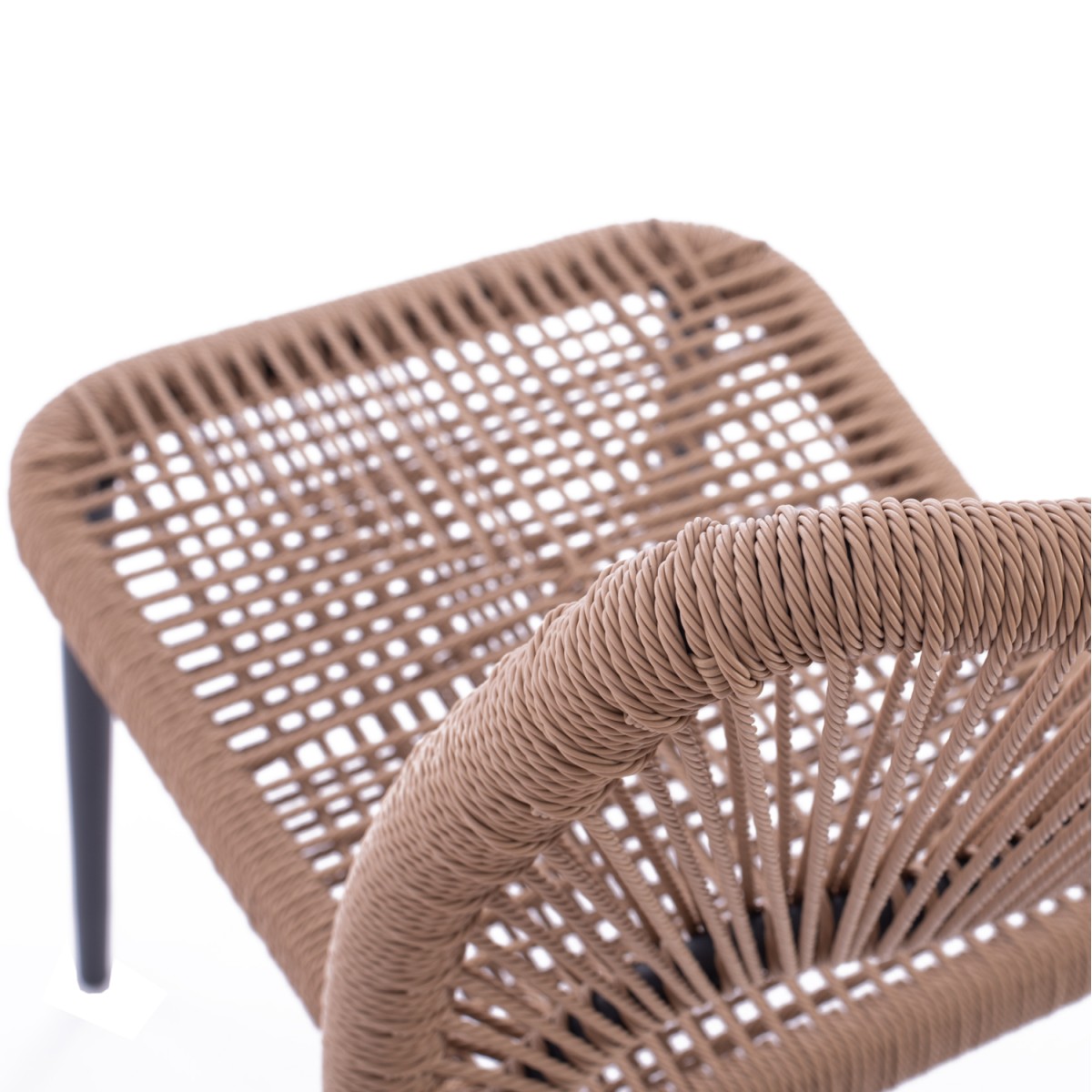 ΚΑΡΕΚΛΑ ΑΛΟΥΜΙΝΙΟΥ ΓΚΡΙ ΜΕ P.E.TWIST RATTAN ΜΠΕΖ HM5770.02 45x63x82Υ εκ.