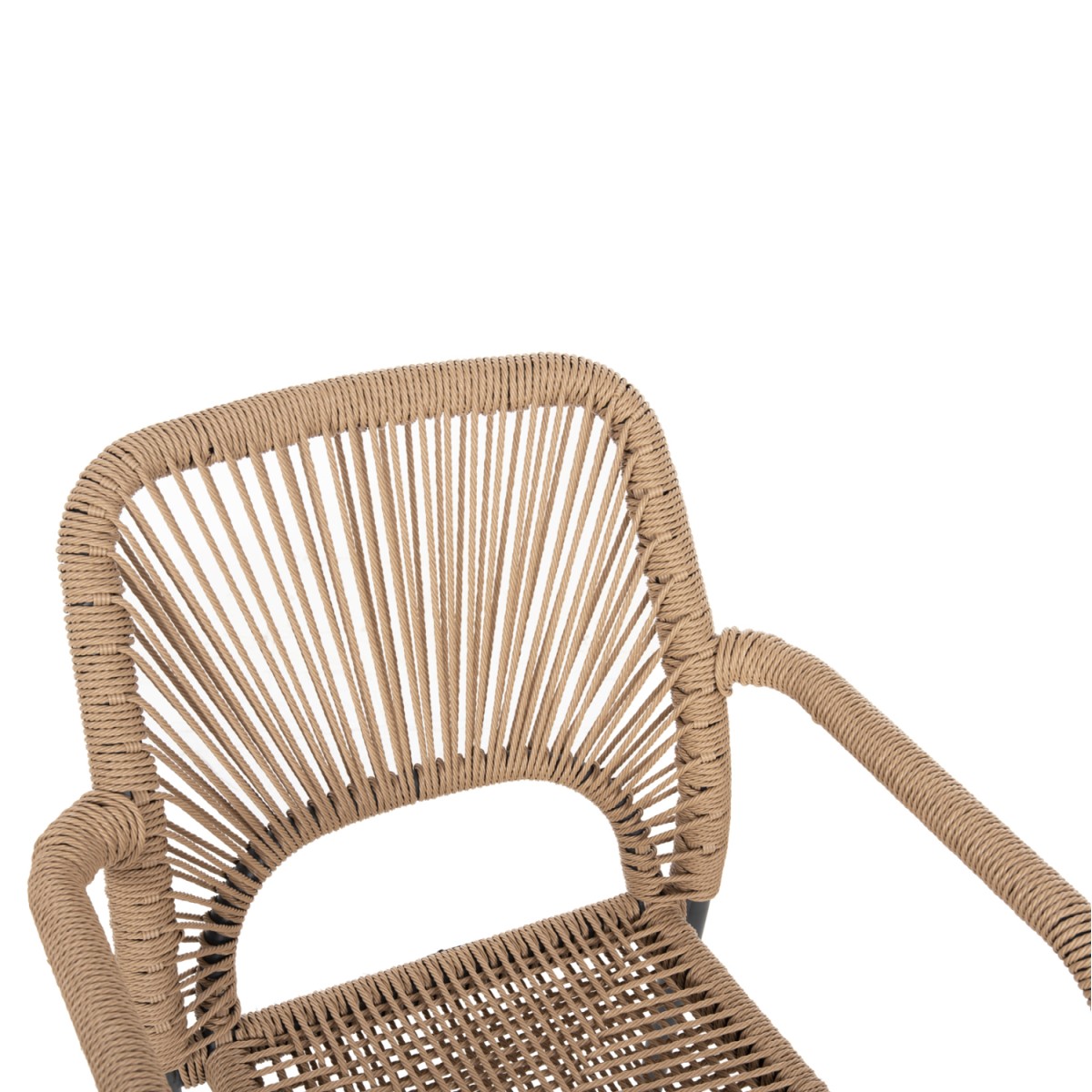 ΠΟΛΥΘΡΟΝΑ ΑΛΟΥΜΙΝΙΟΥ NOJO HM5771.02 ΓΚΡΙ ΜΕ P.E.TWIST RATTAN ΜΠΕΖ 55x63x82Y εκ.