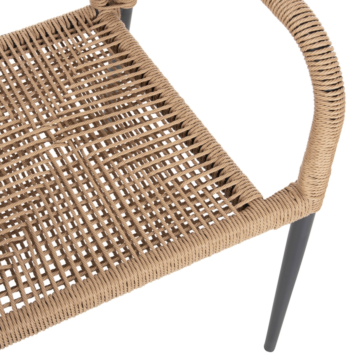 ΠΟΛΥΘΡΟΝΑ ΑΛΟΥΜΙΝΙΟΥ NOJO HM5771.02 ΓΚΡΙ ΜΕ P.E.TWIST RATTAN ΜΠΕΖ 55x63x82Y εκ.