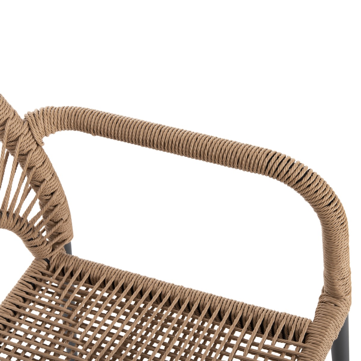 ΠΟΛΥΘΡΟΝΑ ΑΛΟΥΜΙΝΙΟΥ NOJO HM5771.02 ΓΚΡΙ ΜΕ P.E.TWIST RATTAN ΜΠΕΖ 55x63x82Y εκ.