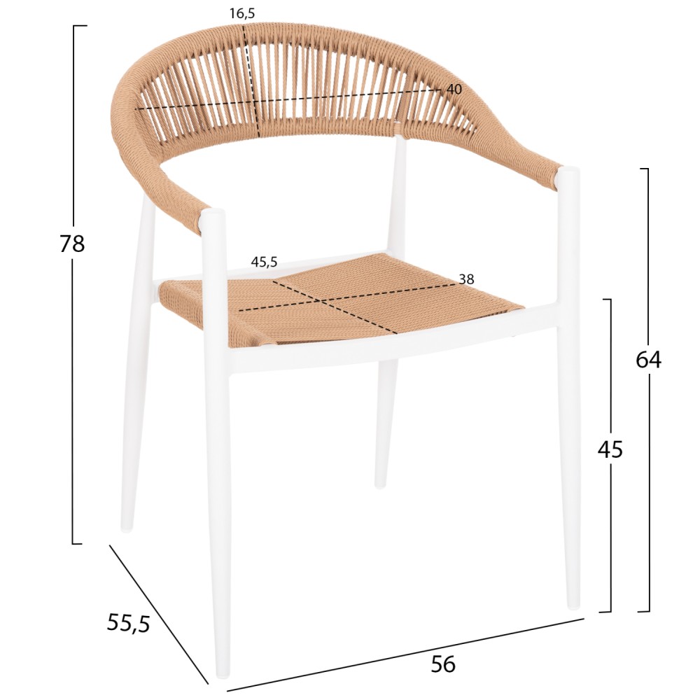 ΠΟΛΥΘΡΟΝΑ ΑΛΟΥΜΙΝΙΟΥ GRET HM5854.01 ΛΕΥΚΗ PE RATTAN ΜΠΕΖ 56x55,5x78Υεκ.