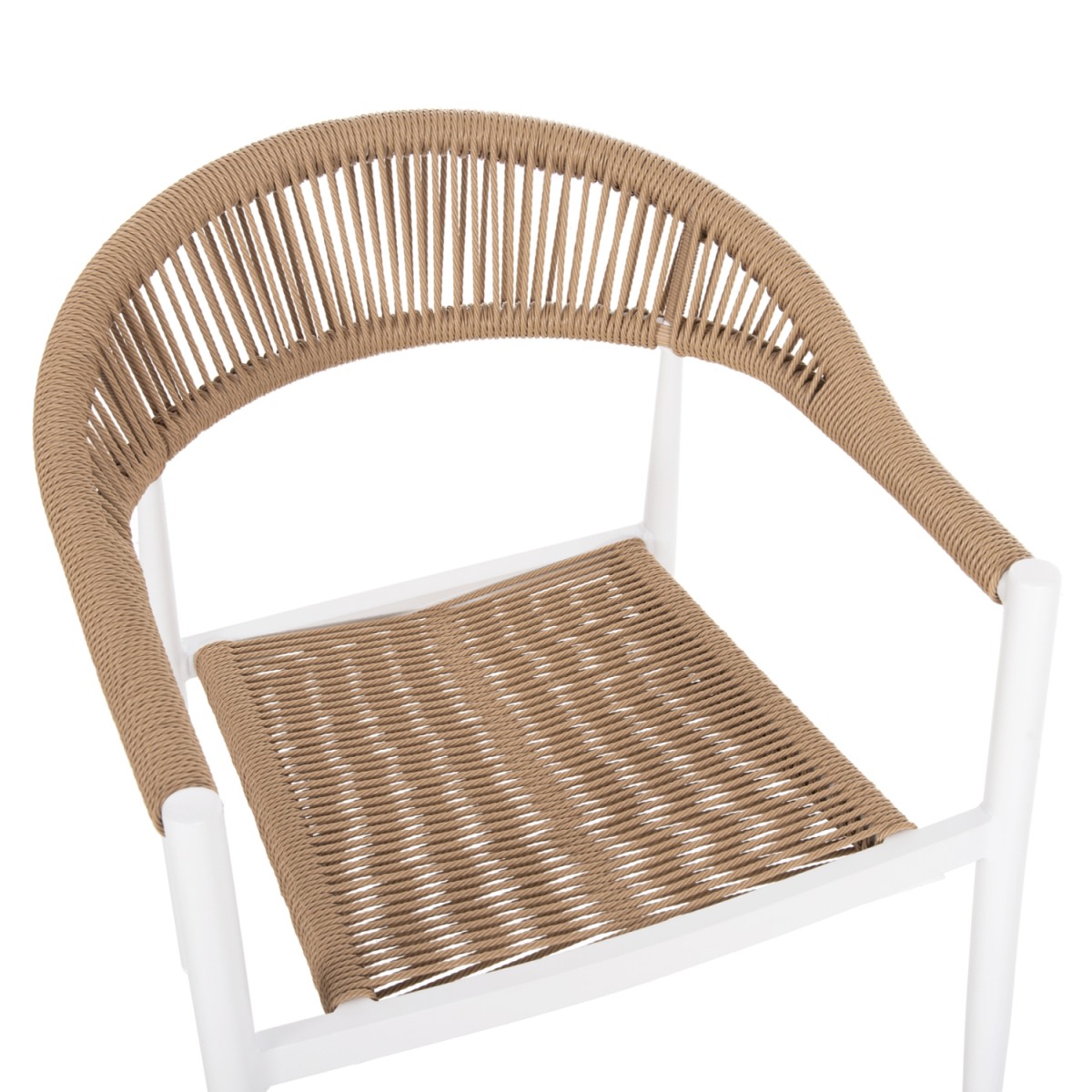 ΠΟΛΥΘΡΟΝΑ ΑΛΟΥΜΙΝΙΟΥ GRET HM5854.01 ΛΕΥΚΗ PE RATTAN ΜΠΕΖ 56x55,5x78Υεκ.