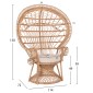 ΠΟΛΥΘΡΟΝΑ ROYAL PEACOCK HM9342 RATTAN ΣΕ ΦΥΣΙΚΟ-ΜΑΞΙΛΑΡΙ ΜΠΕΖ 114x72x150Yεκ.