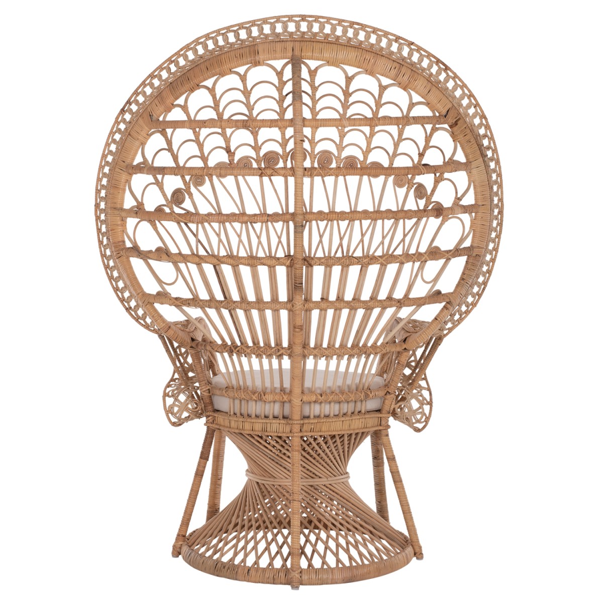 ΠΟΛΥΘΡΟΝΑ ROYAL PEACOCK HM9342 RATTAN ΣΕ ΦΥΣΙΚΟ-ΜΑΞΙΛΑΡΙ ΜΠΕΖ 114x72x150Yεκ.