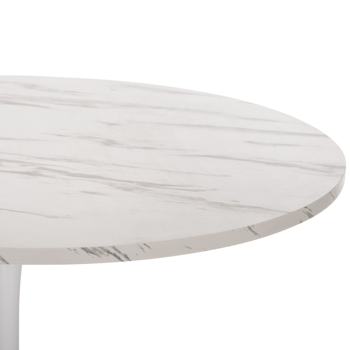 ΤΡΑΠΕΖΙ ΤΡΑΠΕΖΑΡΙΑΣ ROLLO HM9422.01 ΣΤΡΟΓΓΥΛΟ WHITE MARBLE Φ120x74Yεκ.