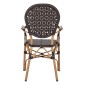 ΠΟΛΥΘΡΟΝΑ ΑΛΟΥΜΙΝΙΟΥ BAMBOO LOOK ΚΑΦΕ ΚΑΙ ΚΑΦΕ PE RATTAN HM5926.01 56x62x95Yεκ.