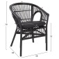 ΠΟΛΥΘΡΟΝΑ DAMPAR HM9929.03 RATTAN & ΜΑΞΙΛΑΡΙ ΣΕ ΜΑΥΡΟ 58x63x79Υεκ.