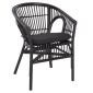 ΠΟΛΥΘΡΟΝΑ DAMPAR HM9929.03 RATTAN & ΜΑΞΙΛΑΡΙ ΣΕ ΜΑΥΡΟ 58x63x79Υεκ.