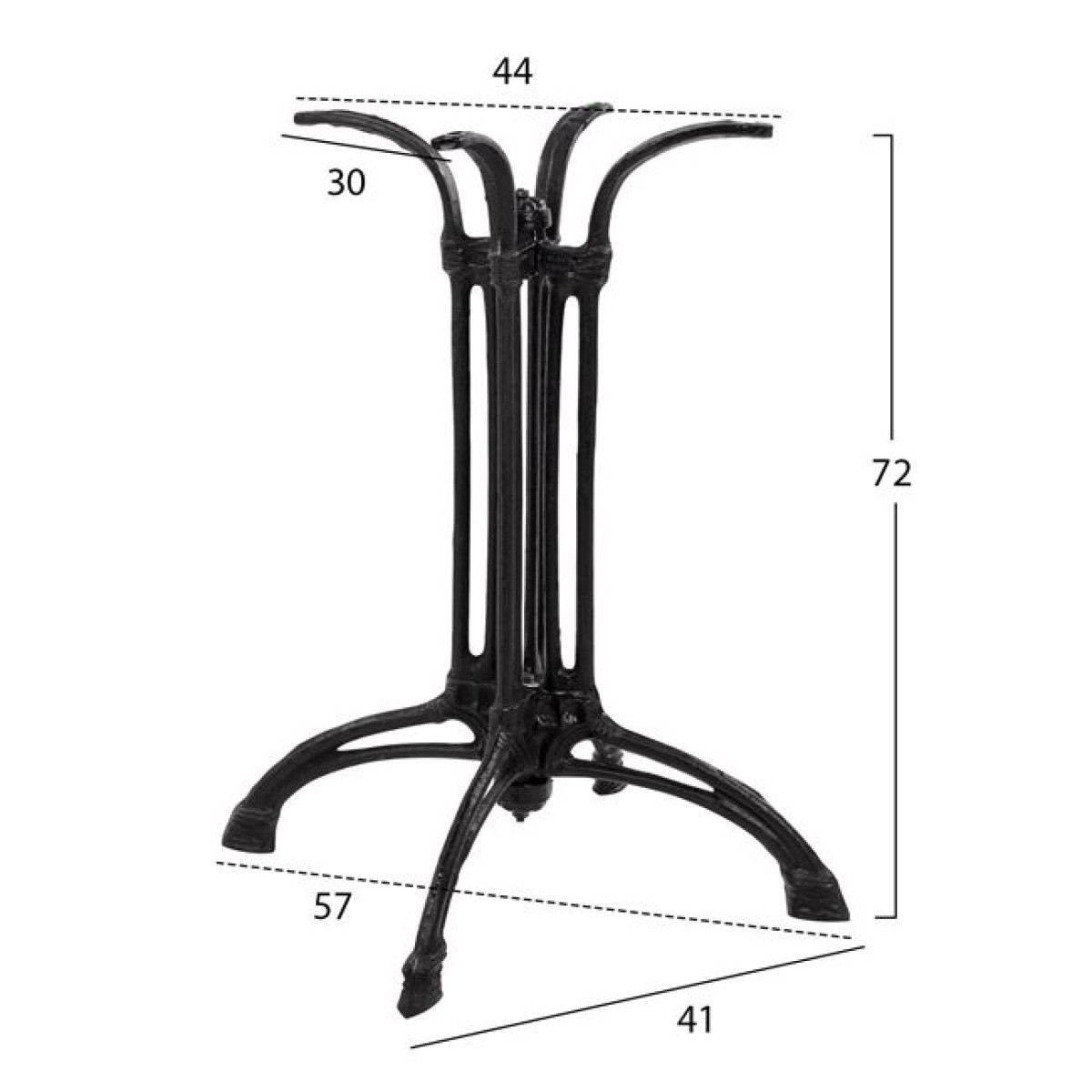 ΒΑΣΗ ΑΠΟ ΜΑΝΤΕΜΙ HM444 4ΝΥΧΗ ΣΕ ΜΑΥΡΟ ΧΡΩΜΑ 57X57X72