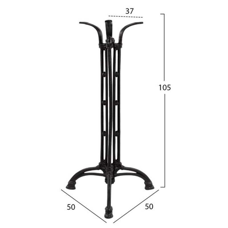 ΒΑΣΗ BAR ΑΠΟ ΜΑΝΤΕΜΙ HM446 3ΝΥΧΗ ΣΕ ΜΑΥΡΟ ΧΡΩΜΑ 50X50X105