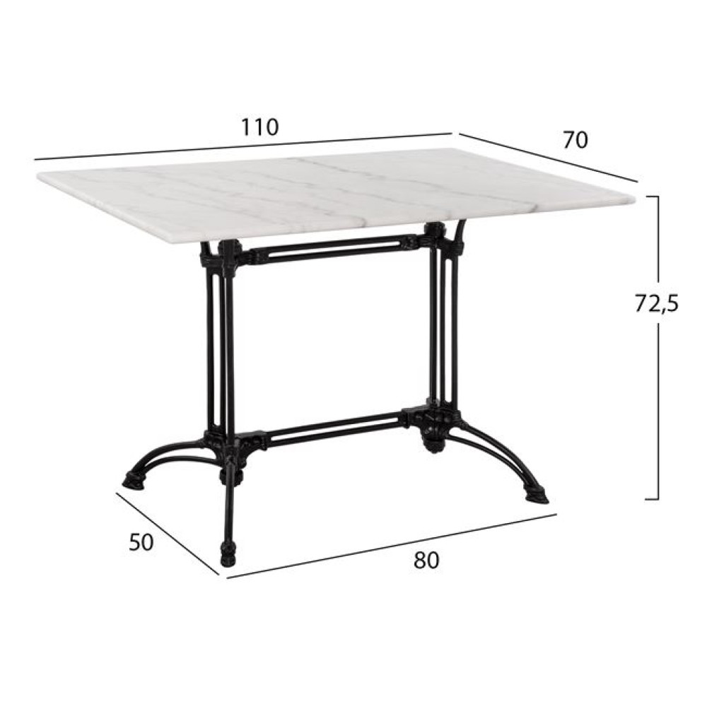 ΤΡΑΠΕΖΙ MARBLER ΜΕ ΔΙΣΤΗΛΗ ΒΑΣΗ ΑΠΟ ΜΑΝΤΕΜΙ HM5612 ΜΕ ΜΑΡΜΑΡΟ 110Χ70Χ72,5Υ εκ.
