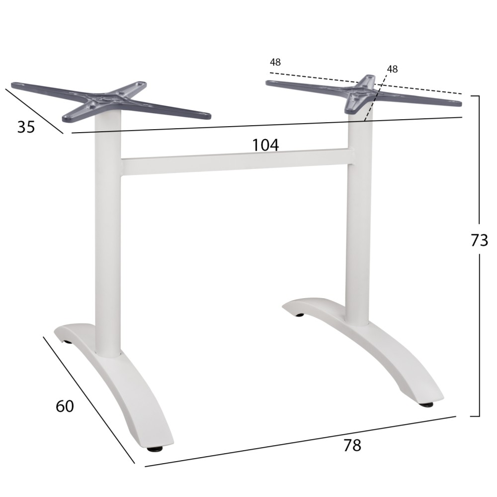 ΒΑΣΗ ΑΛΟΥΜΙΝΙΟΥ ΔΙΣΤΗΛΗ HM461.02 ΛΕΥΚΗ 78Χ60Χ73Υ εκ.