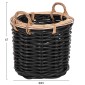 ΣΕΤ 2 ΚΑΛΑΘΙΑ POTTS HM4379 ΜΑΥΡO&ΦΥΣΙΚΟ ΧΡΩΜΑ- CL RATTAN Φ61+Φ45εκ.