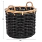 ΣΕΤ 2 ΚΑΛΑΘΙΑ POTTS HM4379 ΜΑΥΡO&ΦΥΣΙΚΟ ΧΡΩΜΑ- CL RATTAN Φ61+Φ45εκ.