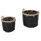 ΣΕΤ 2 ΚΑΛΑΘΙΑ POTTS HM4379 ΜΑΥΡO&ΦΥΣΙΚΟ ΧΡΩΜΑ- CL RATTAN Φ61+Φ45εκ.