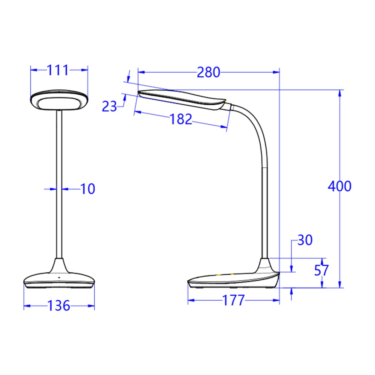 ΦΩΤΙΣΤΙΚΟ ΓΡΑΦΕΙΟΥ LED BLAIN HM4444.01 ΛΕΥΚΟ ABS 13,6x17,7x40Υ εκ.