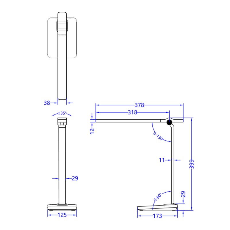 ΦΩΤΙΣΤΙΚΟ ΓΡΑΦΕΙΟΥ LED BLAIN PRO HM4448.01 ΛΕΥΚΟ ΧΡΩΜΑ ABS 17,3x12,5x39,9Υεκ.