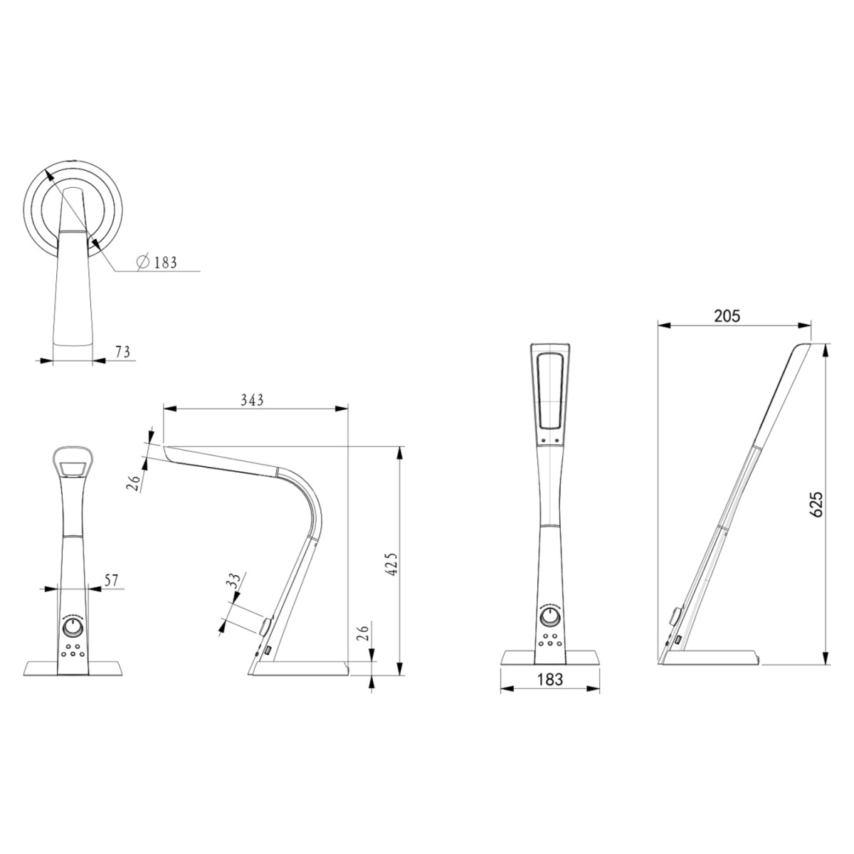 ΦΩΤΙΣΤΙΚΟ ΓΡΑΦΕΙΟΥ LED BLAIN PRO HM4451.02 ΜΑΥΡΟ ΧΡΩΜΑ 34,3x18,3x42,5Υεκ.