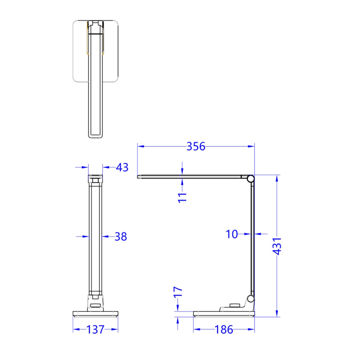 ΦΩΤΙΣΤΙΚΟ ΓΡΑΦΕΙΟΥ LED BLAIN PRO HM4458.08 ΑΣΗΜΙ ΒΑΣΗ ABS-ΑΣΗΜΙ ΜΠΡΑΤΣΑ ΑΛΟΥΜΙΝΙΟΥ 35,6x43,1Υεκ