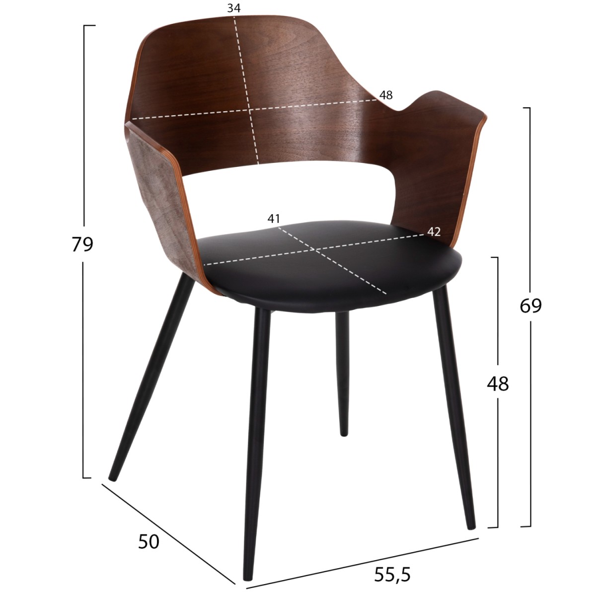 ΣΕΤ ΤΡΑΠΕΖΑΡΙΑ ΕΣΩΤ. ΧΩΡΟΥ 5ΤΜΧ HM11962 ΤΡΑΠΕΖΙ DENTY & 4 ΚΑΡΕΚΛΕΣ VELP