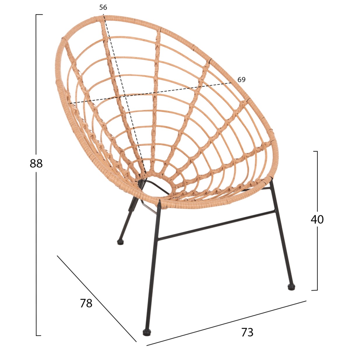 ΣΕΤ ΕΞΩΤΕΡΙΚΟΥ ΧΩΡΟΥ 3ΤΜΧ ALLEGRA HM21047.11 ΜΠΕΖ ΣΥΝΘ.RATTAN-ΜΕΤΑΛΛΟ ΣΕ ΜΑΥΡΟ