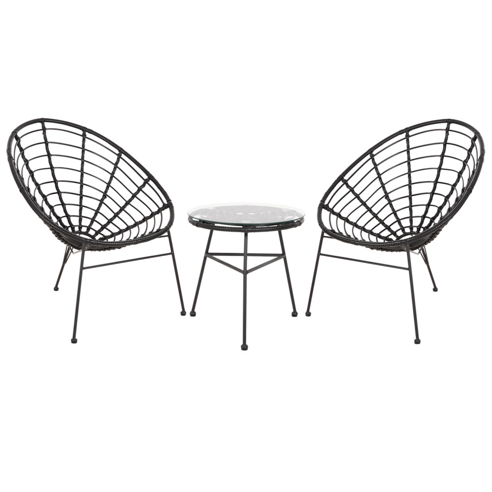 ΣΕΤ ΕΞΩΤΕΡΙΚΟΥ ΧΩΡΟΥ 3ΤΜΧ ALLEGRA HM21047.12 ΜΑΥΡΟ ΣΥΝΘ.RATTAN & ΜΕΤΑΛΛΟ