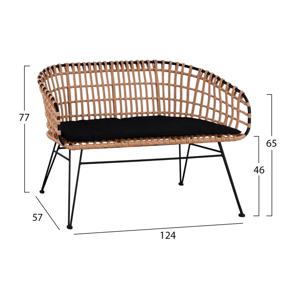 ΣΕΤ ΕΞΩΤ.ΧΩΡΟΥ 4ΤΜΧ ALLEGRA HM21051 ΣΥΝΘ.RATTAN ΜΠΕΖ-ΜΑΥΡΟ ΜΕΤΑΛΛΟ