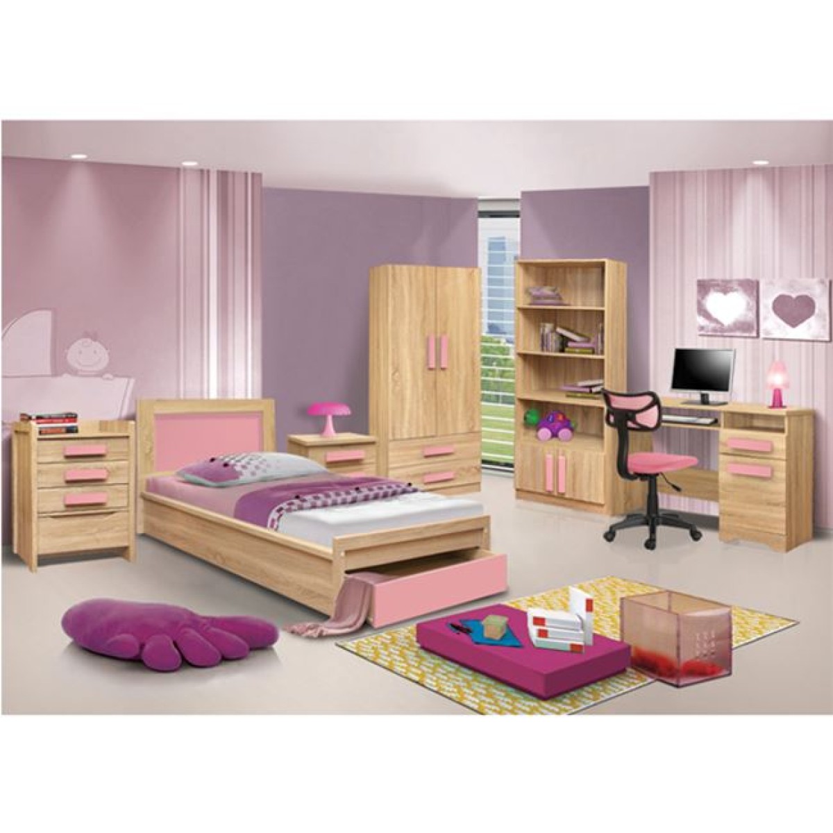 ΣΥΡΤΑΡΙΕΡΑ PLAYROOM SONAMA-ΡΟΖ HM10217.03 63Χ40Χ80εκ.