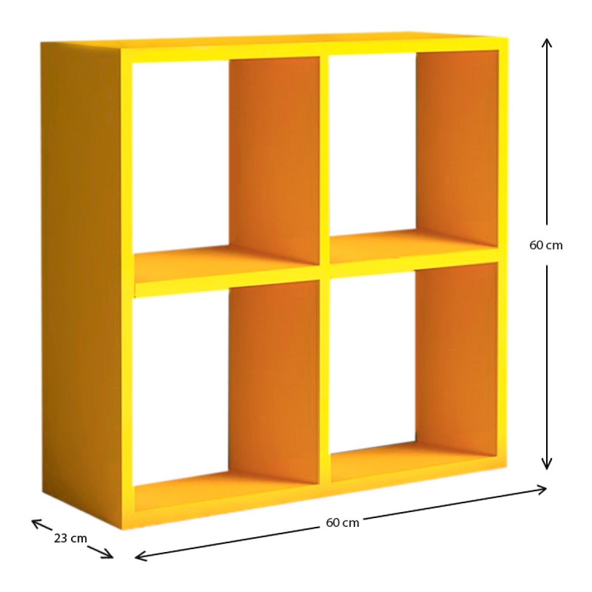 Βιβλιοθήκη Cube Megapap από μελαμίνη χρώμα κίτρινο 60x23x60εκ.