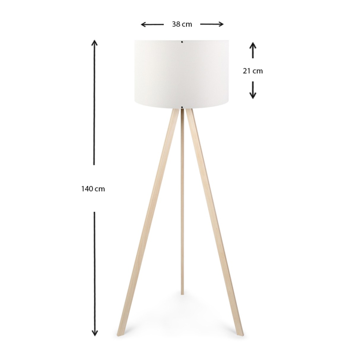 Φωτιστικό δαπέδου Rosling Megapap Mdf/ύφασμα Pvc χρώμα φυσικό/λευκό 38x21x140εκ.