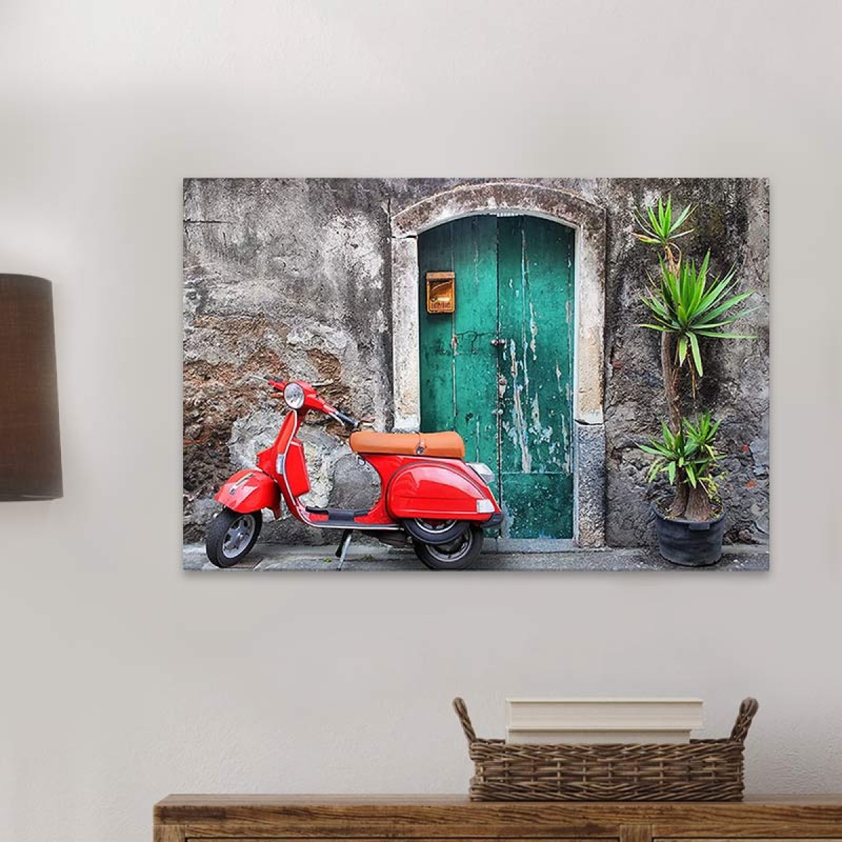 Πίνακας σε καμβά "Red Vespa" Megapap ψηφιακής εκτύπωσης 60x40x3εκ.