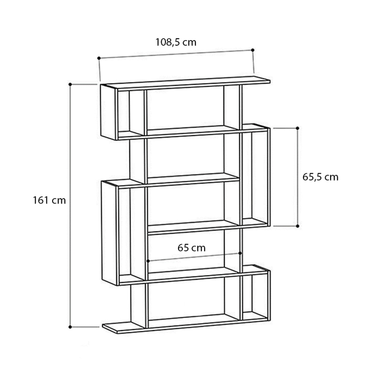 Βιβλιοθήκη μελαμίνης Clint Megapap χρώμα sonoma - ανθρακί 108x25x161εκ.