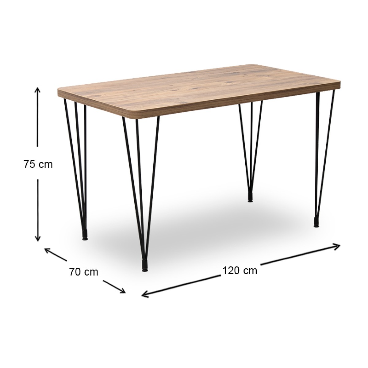 Τραπέζι Roger Megapap Mdf - μεταλλικό χρώμα ακακίας 120x70x75εκ.