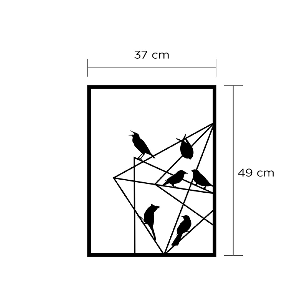 Διακοσμητικό τοίχου Birds on Wire Megapap μεταλλικό χρώμα μαύρο 37x2x49εκ.