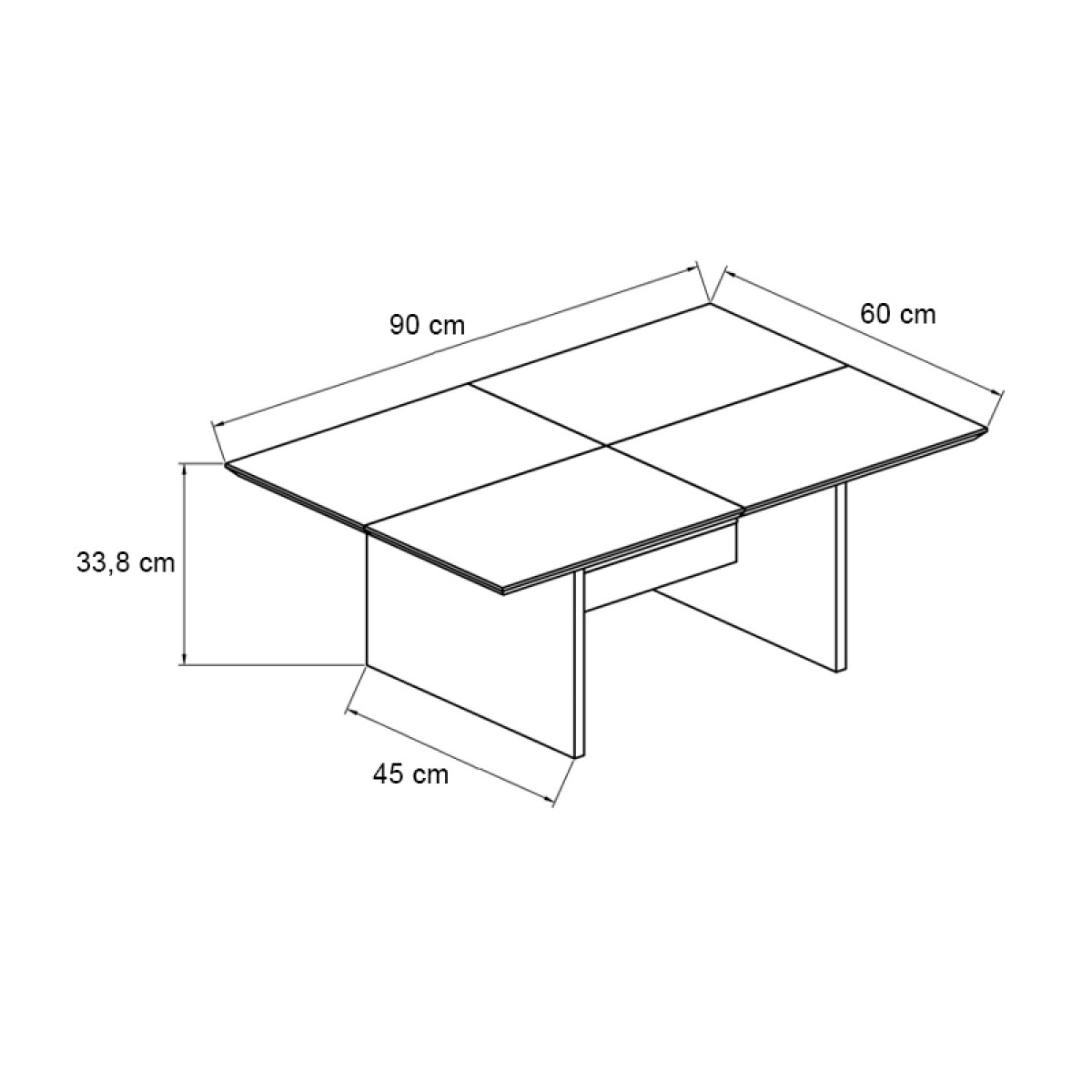 Τραπεζάκι σαλονιού Venita Megapap χρώμα sapphire oak - ανθρακί 90x60x33,8εκ.