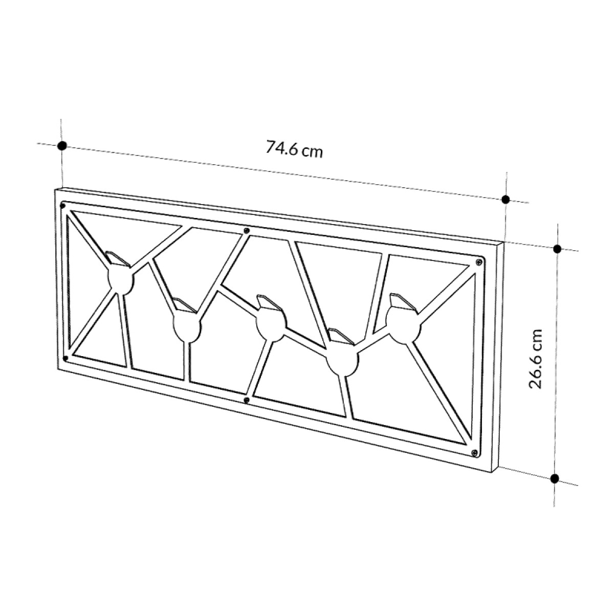 Κρεμάστρα τοίχου Trace Megapap χρώμα sapphire oak 74,6x1,8x26,6εκ.