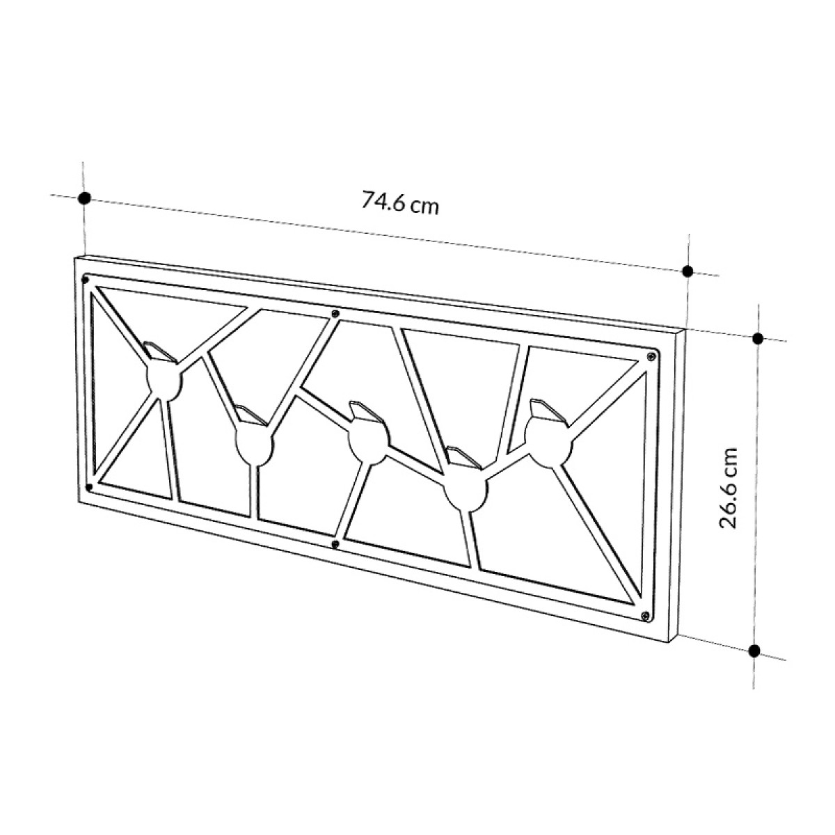 Κρεμάστρα τοίχου Trace Megapap χρώμα λευκό 74,6x1,8x26,6εκ.